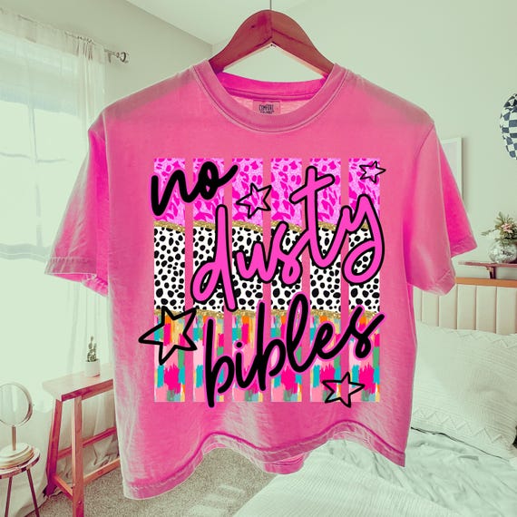 No Dusty Bibles PNG | Striped Preppy Coquette Christian Shirt Design | Faith Graphic Tee | Gift for Christian Women | Digital Download