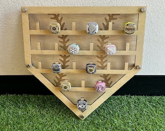 Personalized Baseball or Softball Ring display ~ tournament holder ~ championship trophy~wall hanger~sports room~ball player gift~team party