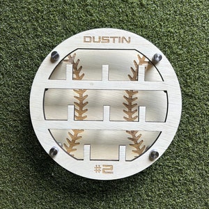 Personalized Baseball or Softball Ring display ~ tournament holder ~ championship trophy~wall hanger~sports room~ball player gift~team party
