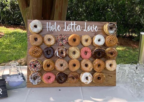 TABLETOP DONUT WALL ~ holds 30 or 60 doughnuts ~ Donut Bar ~ dessert table decor ~ donut stand ~ donut display ~ wooden board ~ donut holder