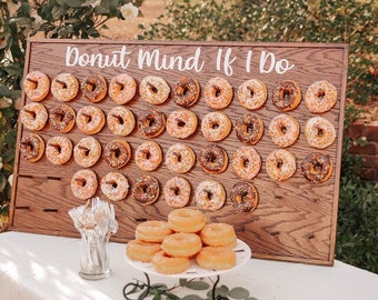 Large tabletop Donut wall W/STAND ~ holds 50 or 100 doughnuts ~ Bar ~ dessert table decor donut stand ~ display ~ wooden board wedding party