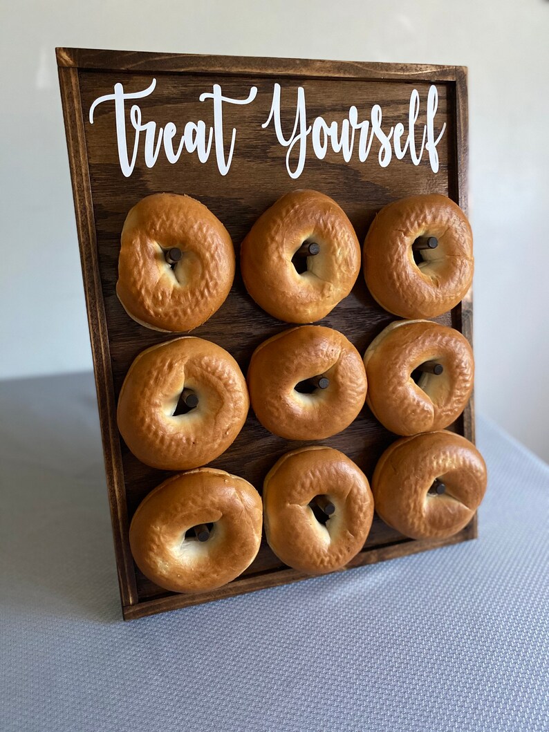 Donut Wall Bagel Holder With Stand Holds 9 or 18 Doughnuts Etsy