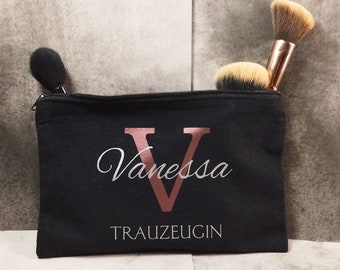 Kosmetiktasche für die Trauzeugin VANESSA in schwarz - Abverkauf