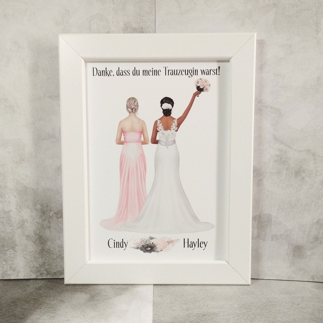 Danke Das Du Meine Trauzeugin Warst Druck / Rahmen danke, Dass Du Meine Trauzeugin Warst Personalisierte