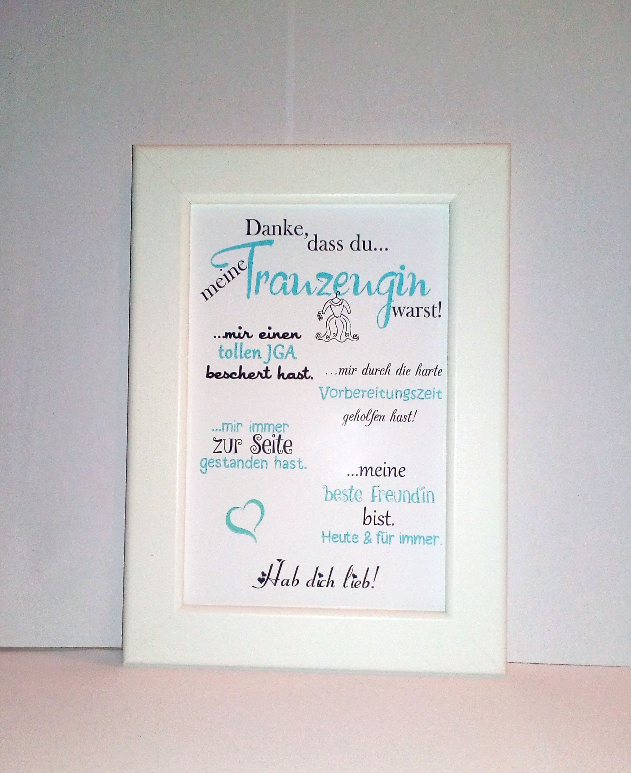 Danke Das Du Meine Trauzeugin Warst Druck im Rahmen Danke dass du... meine Trauzeugin warst - Etsy.de