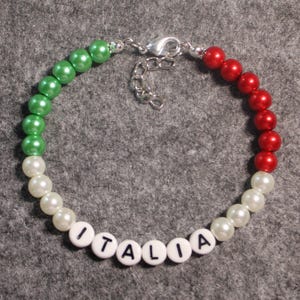 Armband Italien Flagge Italienische Fahne Armreif Perlenoptik Armschmuck