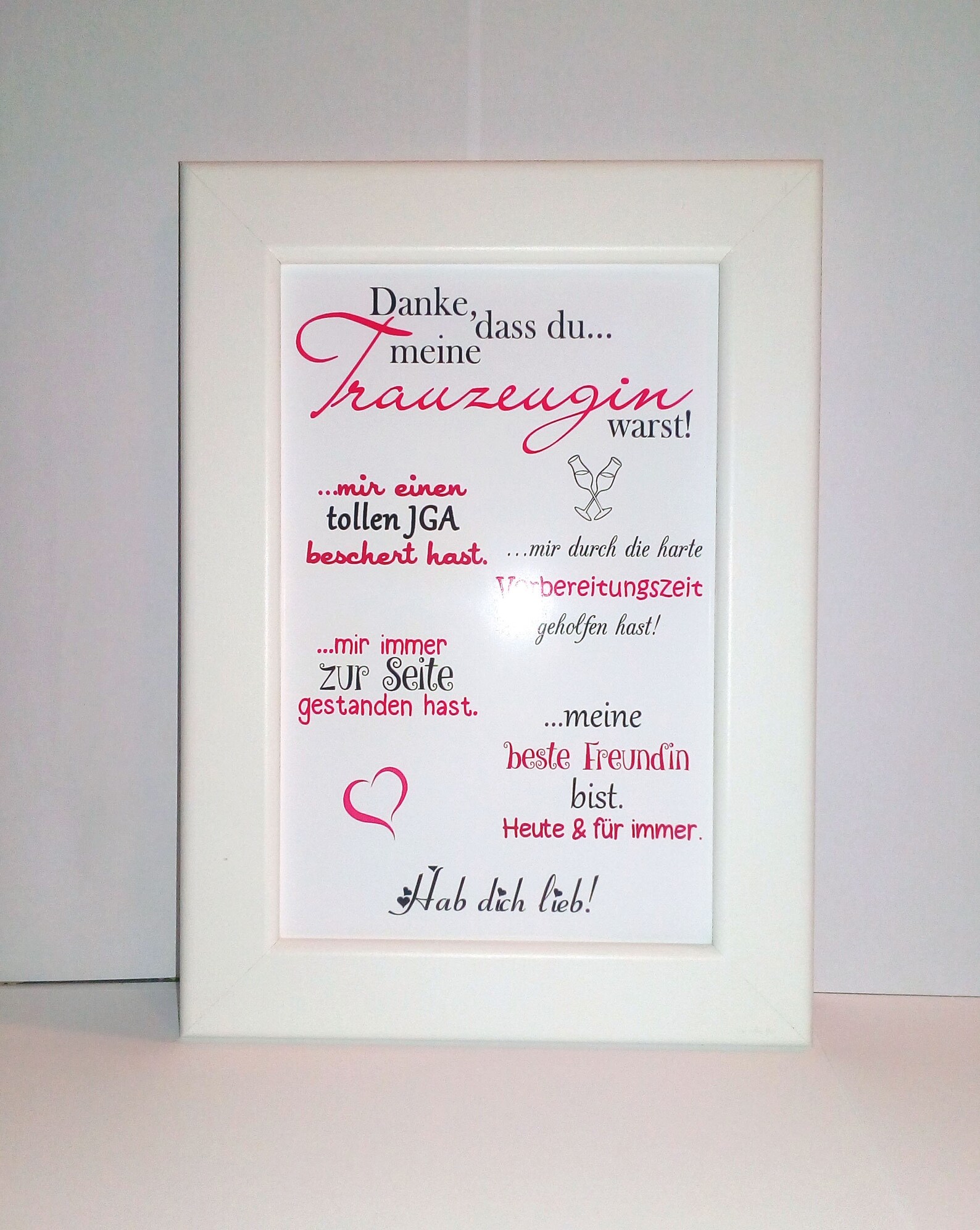Danke Das Du Meine Trauzeugin Warst Rahmen Druck Danke dass du...meine Trauzeugin warst | Etsy