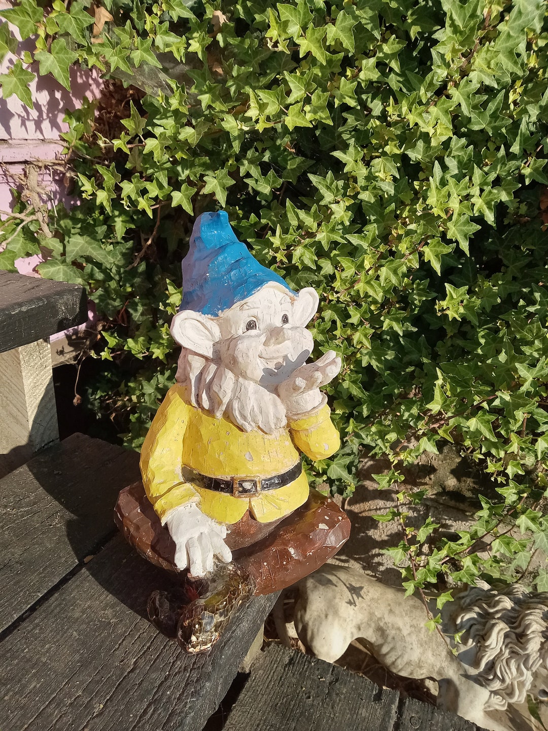 Vintage Garden Gnomes Statue Etsy