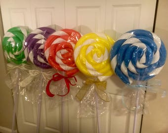Items Similar To Set Of 4 Giant Lollipops Christmas Decorations