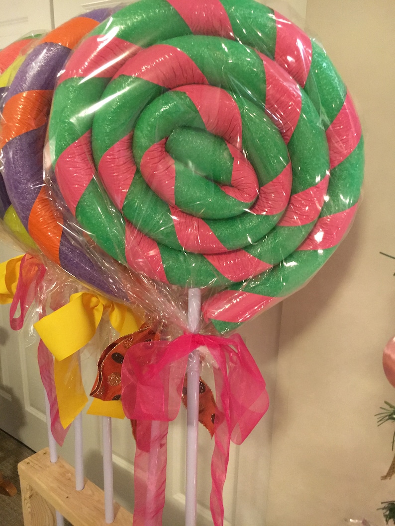 Set Of 4 Giant Lollipops Christmas Decorations Candy Land Etsy