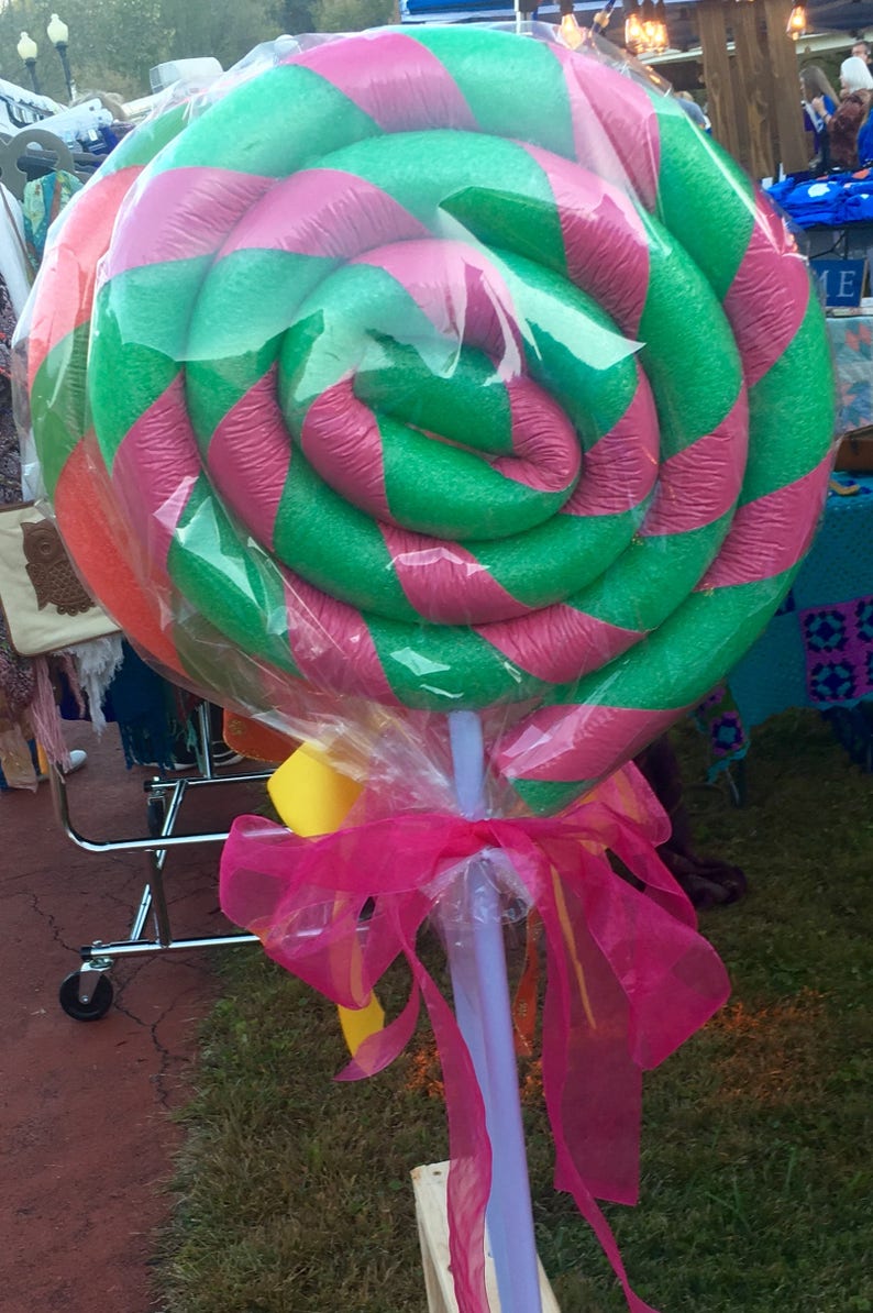 Set Of 4 Giant Lollipops Christmas Decorations Candy Land Etsy