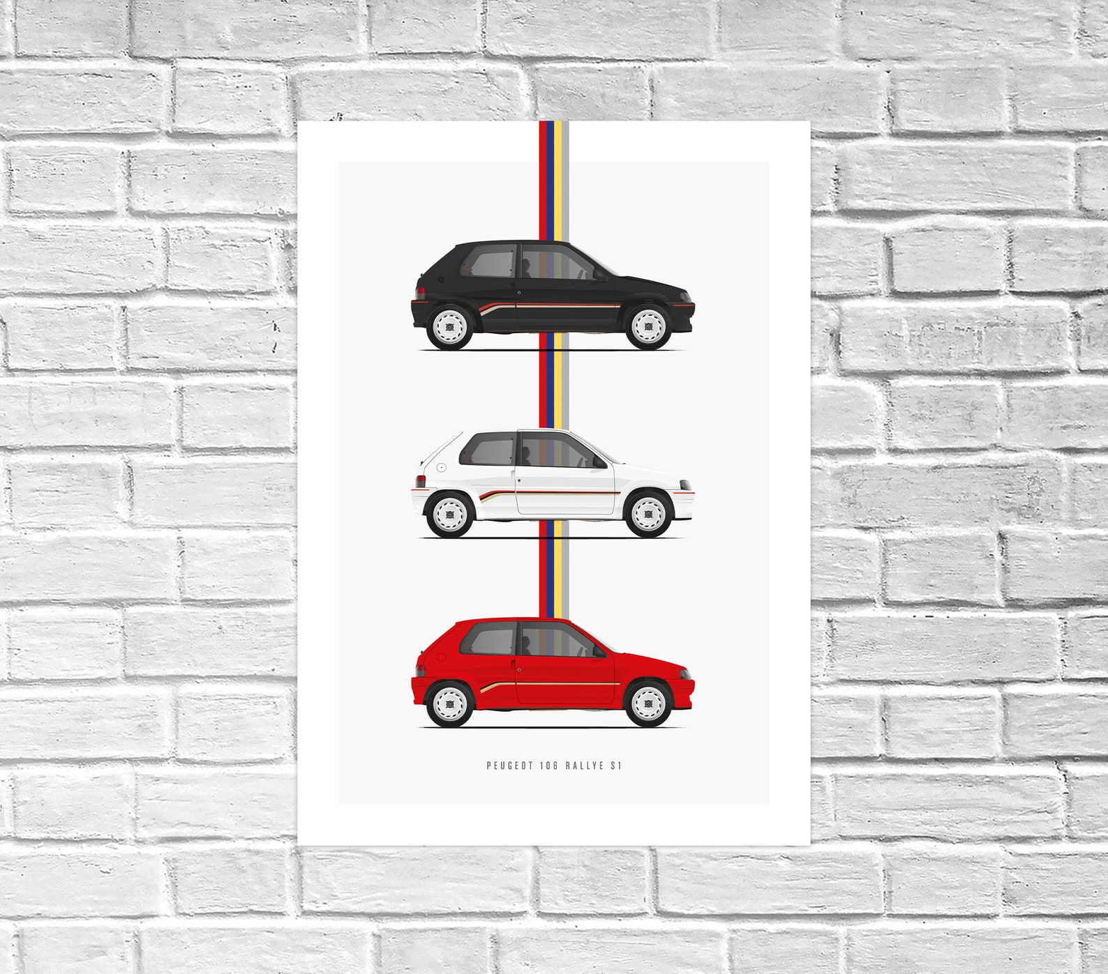 Peugeot 106 Rallye S1 Tricolore Print - Etsy UK
