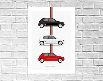 Peugeot 106 Rallye S1 Tricolore Print