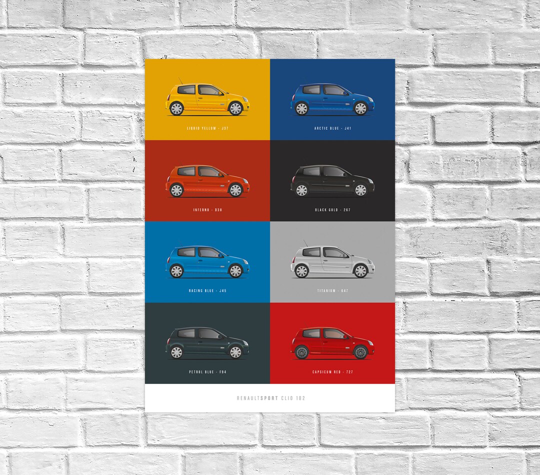 Renaultsport Clio 182 'paint Codes' Etsy Australia