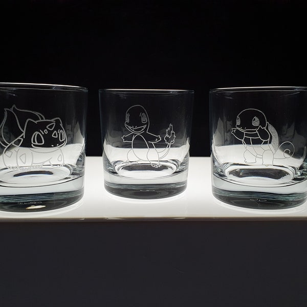 Pokemon Whisky Glass / Pokemon Gift / Laser Engraved / Birthday Wedding Gift /