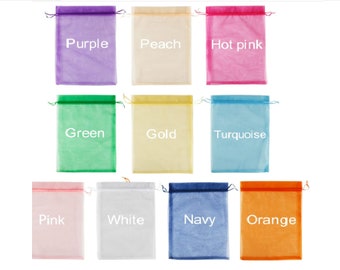 5  Organza Bags ~ 20 x 30  cm  ~ Wedding favour bags ~ Gift bags ~ Choose your colour