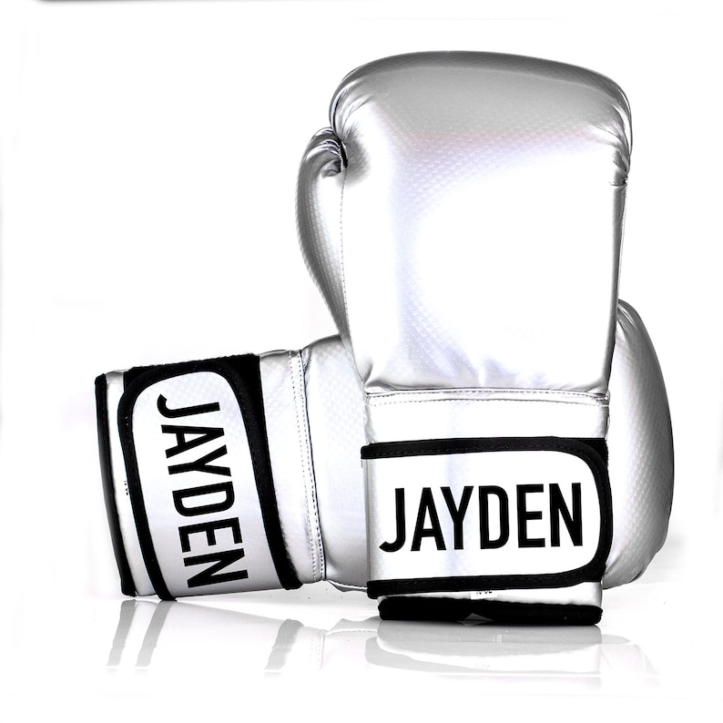 black and silver boxing gloves