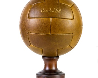 Personalised Vintage Leather Soccer Ball - T-Panel Design