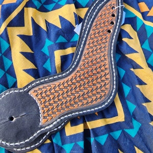 Dove Wing Style Spur Straps with Arrow Basketweave Pattern