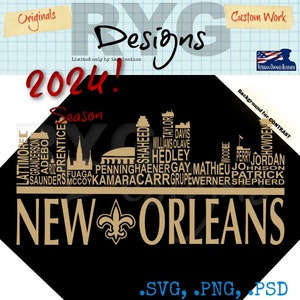 Illustration des noms de footballeurs Skyline Pro de la Nouvelle-Orléans