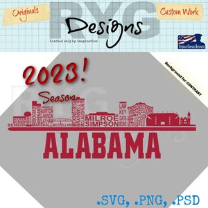 Graphique des noms de la ligne d'horizon de l'Université de l'Alabama