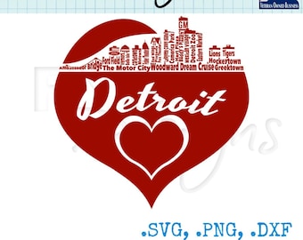 Detroit Icons Skyline Graphic