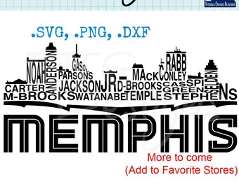 Gráfico de nombres del horizonte del equipo de baloncesto profesional de Memphis