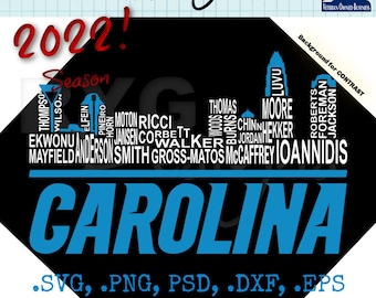 Carolina Skyline Pro Football Team Names Graphic