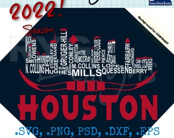 Houston Skyline Names Graphic