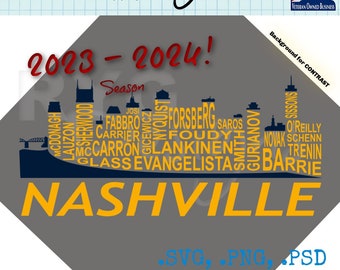Nashville Hockey Team Skyline Namen Grafik
