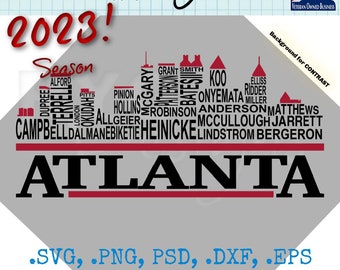Atlanta Skyline Pro Football Names Graphic