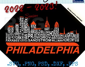 Philadelphia Hockey Team Skyline Names Graphic