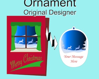 Gelaagde kerstkaart en ornament