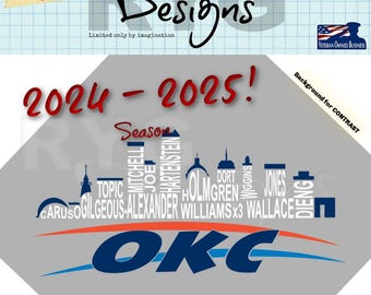 Oklahoma City OKC Pro Basketball Team Skyline Names Graphic
