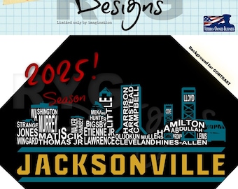 Jacksonville Football Team Skyline Names Graphic