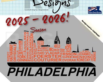 Philadelphia Hockey Team Skyline Names Graphic