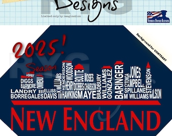 New England Skyline Pro Football Names Graphic