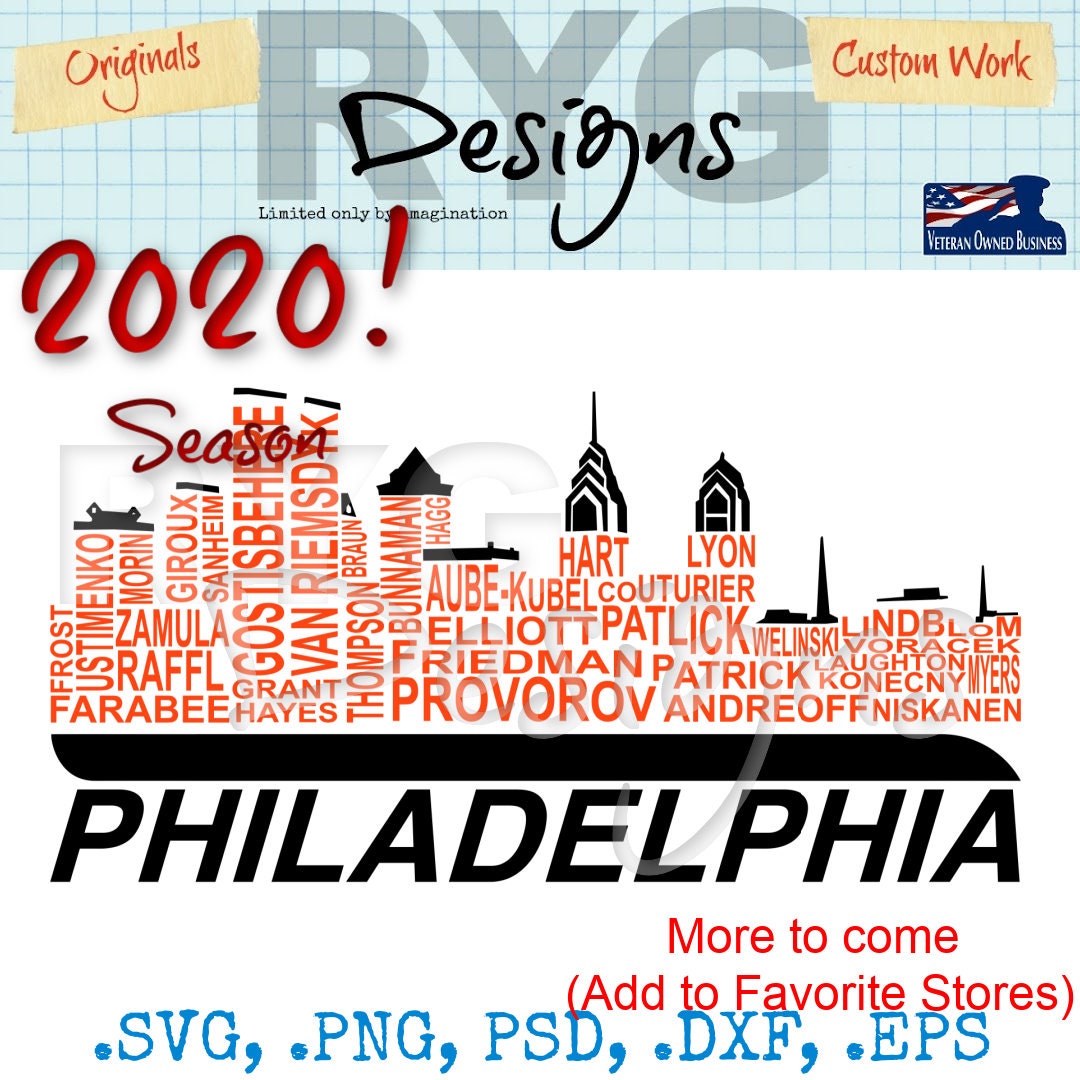 Philadelphia Hockey Team Skyline 2020 Names Graphic | Etsy