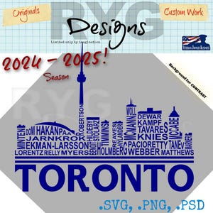 Toronto Hockey Team Skyline Namen Grafik