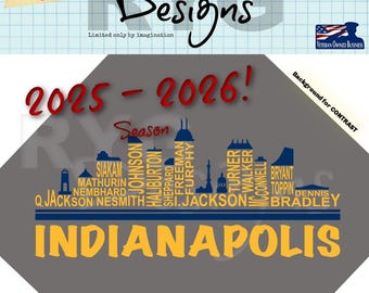Indianapolis Pro Basketball Team Skyline Names Afbeelding