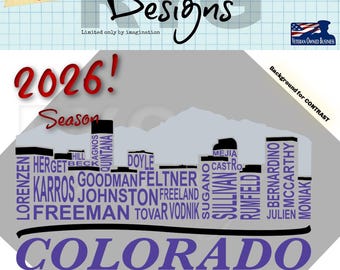 Colorado Pro Baseball Team Skyline Names Graphic