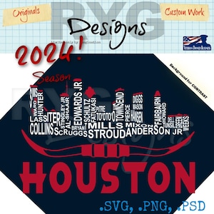 Houston Skyline Names Graphic