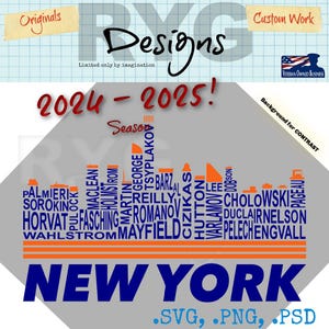 New York Isl anders Hockey Team Skyline Names Graphic