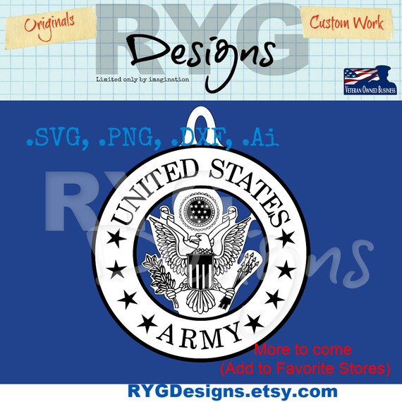 Layered Army Branch Seal And Ornament Graphic Etsy