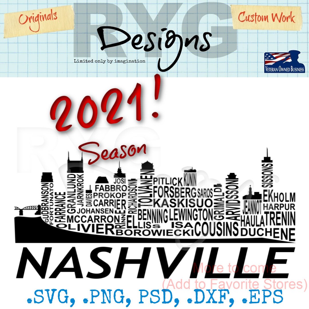 Nashville Hockey Team Skyline Names Graphic | Etsy