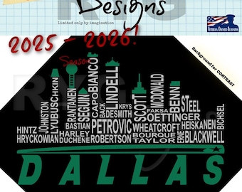 Dallas Hockey Team Skyline Names Graphic