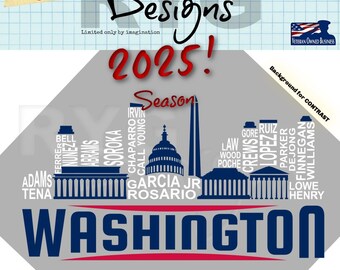 Gráfico con los nombres del equipo de béisbol profesional de Washington DC