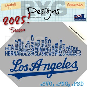 Gráfico con los nombres del horizonte de los equipos de béisbol profesional de Los Ángeles