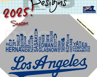 Afbeelding van skylinenamen van profhonkbalteam Los Angeles