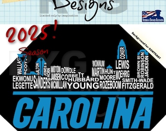 Carolina Skyline Pro Football Team Names Graphic